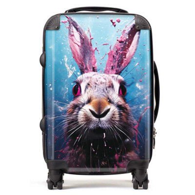 Warren Reed Designer Rabbit Face Splashart SuitcaseCabin from B&Q