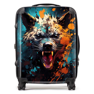 Warren Reed Designer Splashart Hyena Face SuitcaseLarge from B&Q