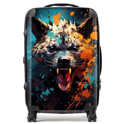 Warren Reed Designer Splashart Hyena Face SuitcaseMedium from B&Q