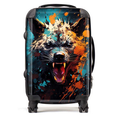 Warren Reed Designer Splashart Hyena Face SuitcaseCabin from B&Q