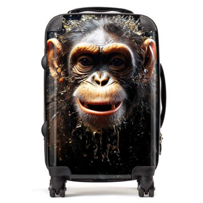 Warren Reed Designer Realistic Monkey Face Splashart SuitcaseCabin from B&Q