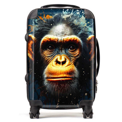 Warren Reed Designer Splashart Realistic Monkey Face SuitcaseCabin from B&Q
