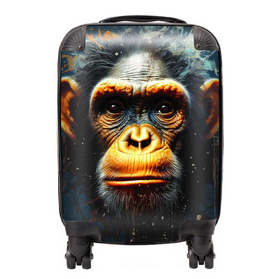 Warren Reed Designer Splashart Realistic Monkey Face SuitcaseMini Cabin from B&Q