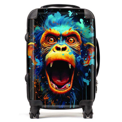 Warren Reed Designer Crazy Monkey Face Splashart SuitcaseCabin from B&Q