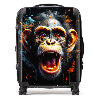 Warren Reed Designer Monkey Face Splashart SuitcaseLarge from B&Q