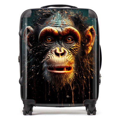 Warren Reed Designer Splashart Monkey Face SuitcaseLarge from B&Q