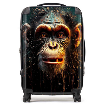 Warren Reed Designer Splashart Monkey Face SuitcaseMedium from B&Q