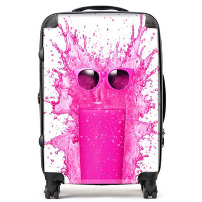 B&Q -  Pink Splashart Glass SuitcaseMedium