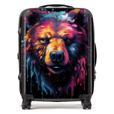 Warren Reed Designer Splashart Bear Face SuitcaseLarge from B&Q