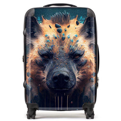 Warren Reed Designer Hyena Face Splashart Dark Background SuitcaseMedium from B&Q