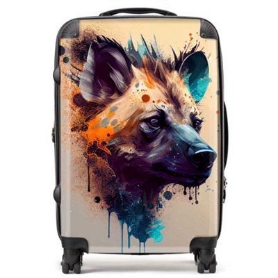 Warren Reed Designer Hyena Face Splashart Light Background SuitcaseMedium from B&Q