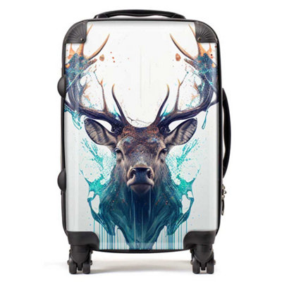 Warren Reed Designer Stag Face Splashart SuitcaseCabin from B&Q