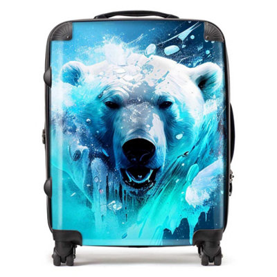 Warren Reed Designer Polar Bear Face Splashart SuitcaseLarge from B&Q