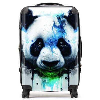 Warren Reed Designer Panda Face Splashart Light Background SuitcaseMedium from B&Q
