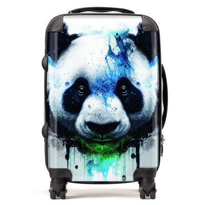 Warren Reed Designer Panda Face Splashart Light Background SuitcaseCabin from B&Q