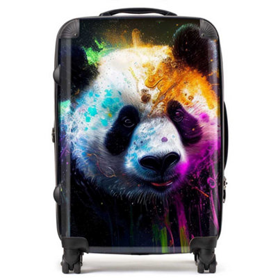 Warren Reed Designer Panda Face Splashart Colourful SuitcaseMedium from B&Q