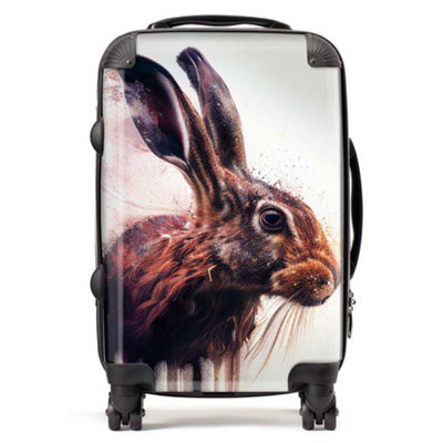 Warren Reed Designer Hare Face Splashart SuitcaseCabin from B&Q