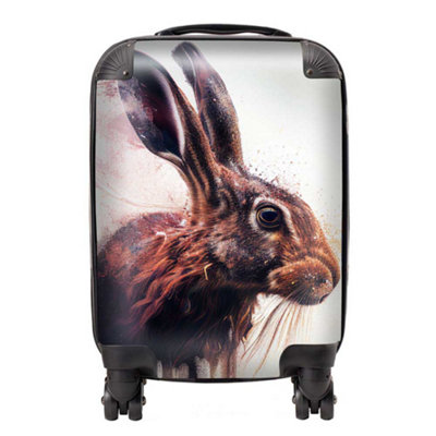 Warren Reed Designer Hare Face Splashart SuitcaseMini Cabin from B&Q
