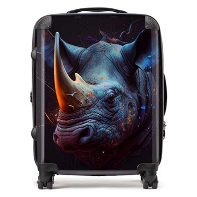Warren Reed Designer Rhino Face Splashart SuitcaseLarge from B&Q