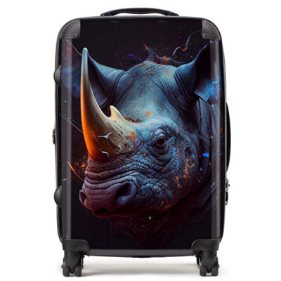 Warren Reed Designer Rhino Face Splashart SuitcaseMedium from B&Q