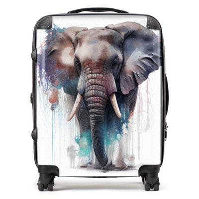 Warren Reed Designer Elephant Splashart SuitcaseLarge from B&Q