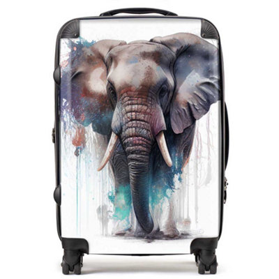 Warren Reed Designer Elephant Splashart SuitcaseMedium from B&Q