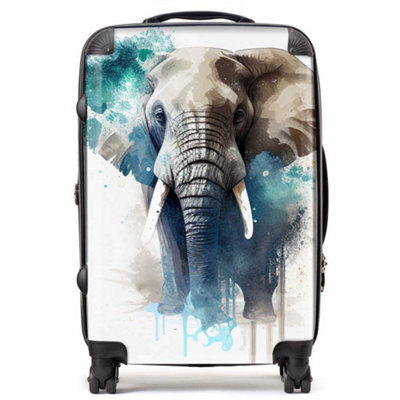 Warren Reed Designer Majestic Elephant Splashart SuitcaseMedium from B&Q