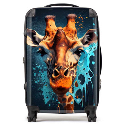 Warren Reed Designer Blue Giraffe Face Splashart SuitcaseMedium from B&Q