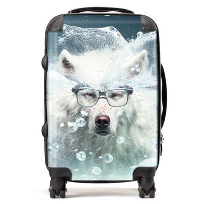 Warren Reed Designer White Wolf Splashart SuitcaseCabin from B&Q
