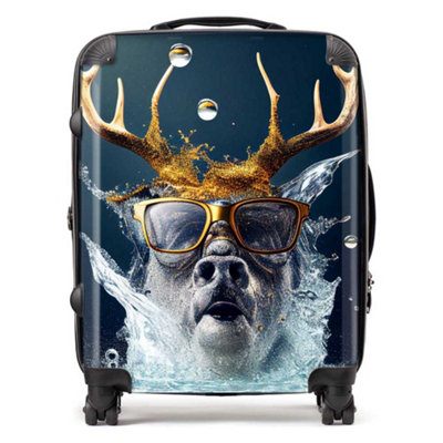Warren Reed Designer Stag Splashart SuitcaseLarge from B&Q