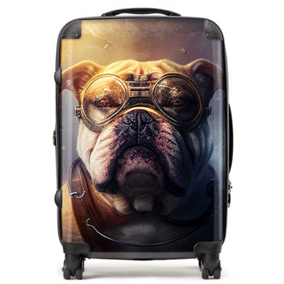 Warren Reed Designer Bulldog Splashart Golden SuitcaseMedium from B&Q