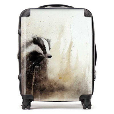 Warren Reed Designer Badger Watercolour SuitcaseLarge from B&Q