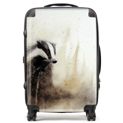 Warren Reed Designer Badger Watercolour SuitcaseMedium from B&Q