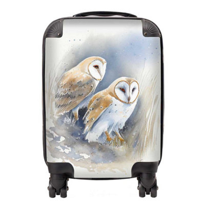 Warren Reed Designer Barn Ano Owls Watercolour SuitcaseMini Cabin from B&Q