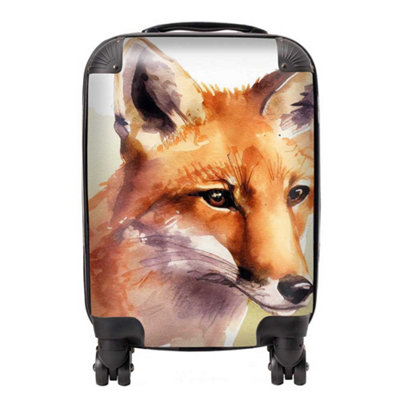 Warren Reed Designer Fox Watercolour SuitcaseMini Cabin from B&Q