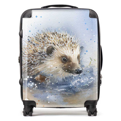 Warren Reed Designer Hedgehog Watercolour SuitcaseLarge from B&Q