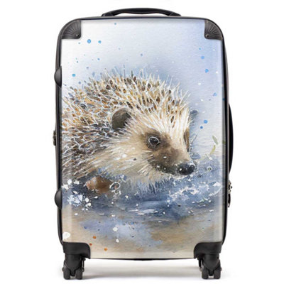 Warren Reed Designer Hedgehog Watercolour SuitcaseMedium from B&Q