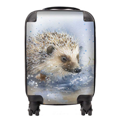 Warren Reed Designer Hedgehog Watercolour SuitcaseMini Cabin from B&Q