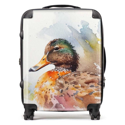 Warren Reed Designer Mallard Watercolour SuitcaseLarge from B&Q