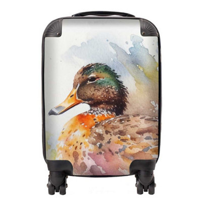 Warren Reed Designer Mallard Watercolour SuitcaseMini Cabin from B&Q