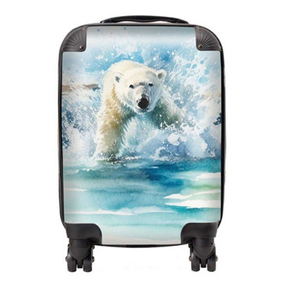 Warren Reed Designer Hunting Polar Bear Watercolour SuitcaseMini Cabin from B&Q