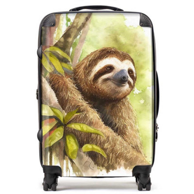 Warren Reed Designer Sloth Watercolour SuitcaseMedium from B&Q