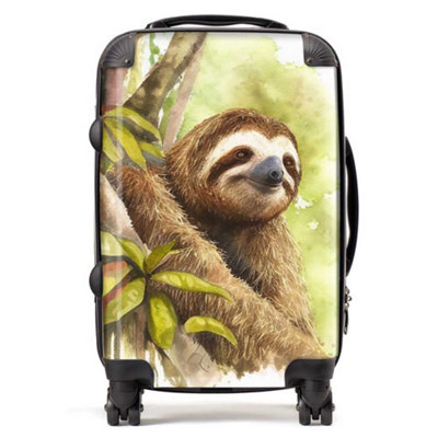 Warren Reed Designer Sloth Watercolour SuitcaseCabin from B&Q