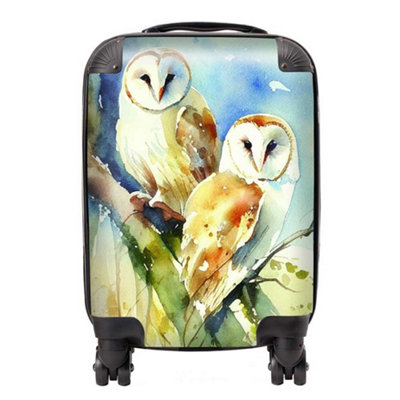 Warren Reed Designer Barn Owls Watercolour SuitcaseMini Cabin from B&Q