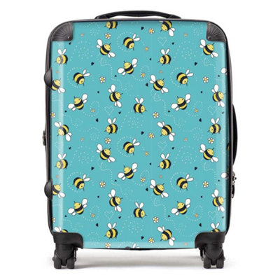 Warren Reed Designer Hand Drawn Busy Bees SuitcaseLarge from B&Q