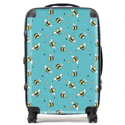 Warren Reed Designer Hand Drawn Busy Bees SuitcaseMedium from B&Q