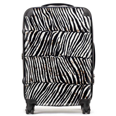 Warren Reed Designer Zebra Pattern SuitcaseMedium from B&Q