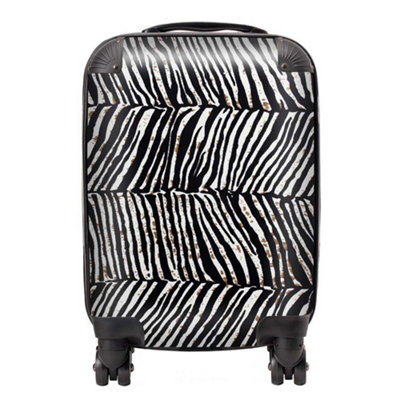 Warren Reed Designer Zebra Pattern SuitcaseMini Cabin from B&Q