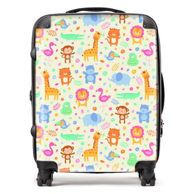 Warren Reed Designer Cute Pastel Jungle Animals SuitcaseLarge from B&Q