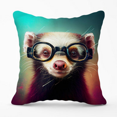 Warren Reed Designer Ferret Splashart Cushions 45Cm X 45Cm from B&Q